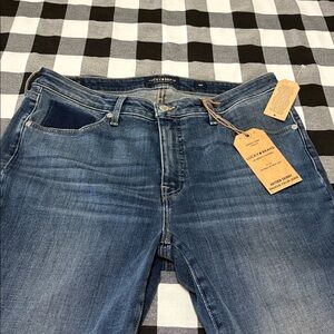 NWT! Lucky Brand Hayden Skinny Jeans Ankle Frayed Hem Candiani Size 16W x 27.5